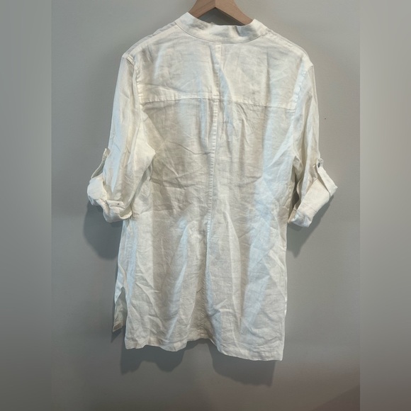 100% Linen white Tunic size Large - Picture 4 of 8